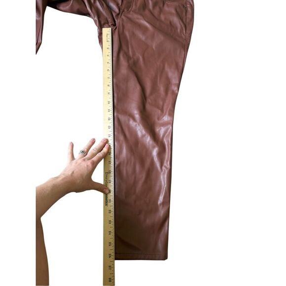 NEW Torrid Perfect Skinny Faux Leather Mid Rise Pants size 14 Brown Root Beer - Picture 6 of 12